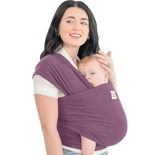 KeaBabies Baby Wrap Carrier - All in 1 Original Baby Carrier Newborn to Toddler Sling, Easy to Wear, Hands Free Bonding, Lightweight, Breathable Infant Wraps (Dark Mauve)-BubblyBeeBaby