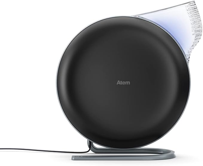 IQAir Atem Desk Air Purifier for Home, Office, Desktop, Small Room up to 150 sq ft, HyperHEPA Filter for Bacteria, Viruses, Allergens, Pets, Asthma, Pollen, Dust, Swiss Design, Made in Germany, Black-BubblyBeeBaby