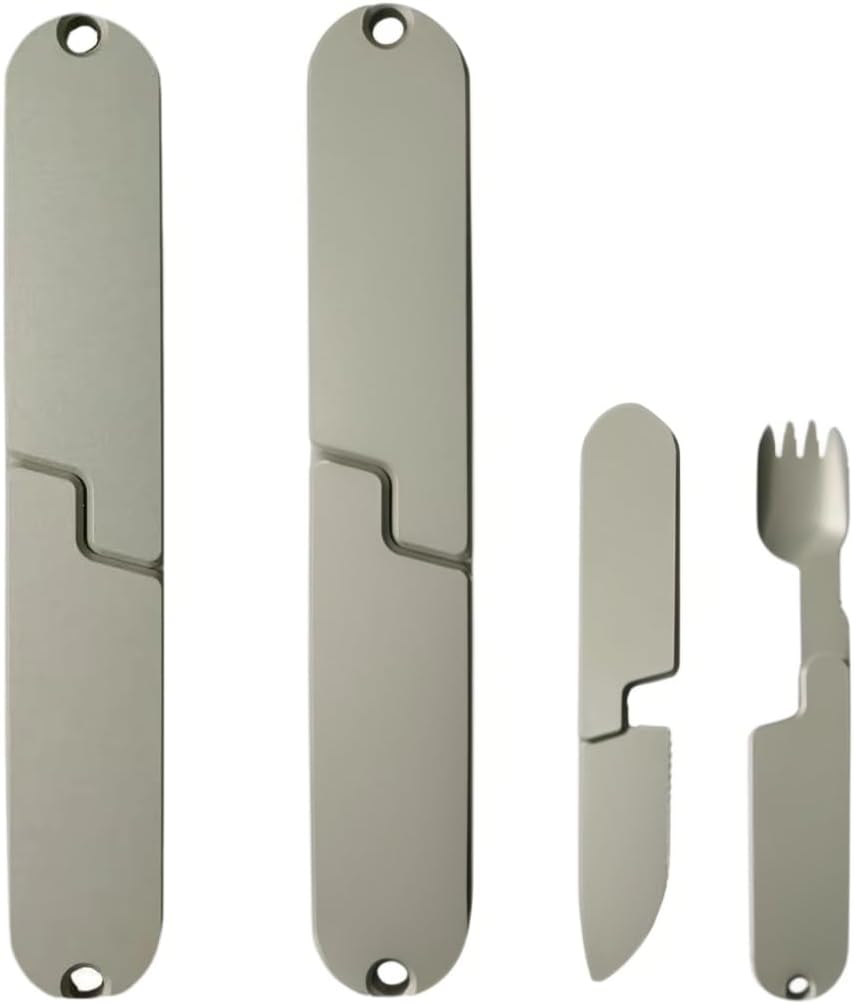 2-in-1 Camping Utensil Set – Knife Fork Combo for Picnic, Portable Outdoor Travel Flatware
