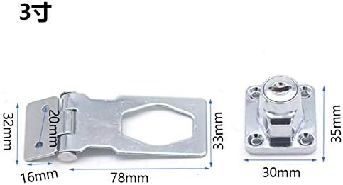 2 Packs Keyed Hasp Locks Twist Knob Keyed Locking Hasp for Small Doors, Cabinets and More,Stainless Steel Steel, Chrome Plated Hasp Lock Catch Latch Safety Lock (3Inch with Lock)-BubblyBeeBaby