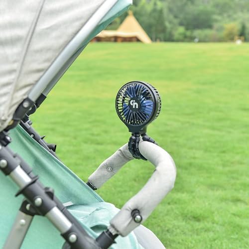 HomeLifairy Portable Stroller Fan, USB or Rechargeable Battery Operated with 3 Speeds and 360°Rotate, Cooling Clip On for Baby Crib Travel Car Seat Black-BubblyBeeBaby