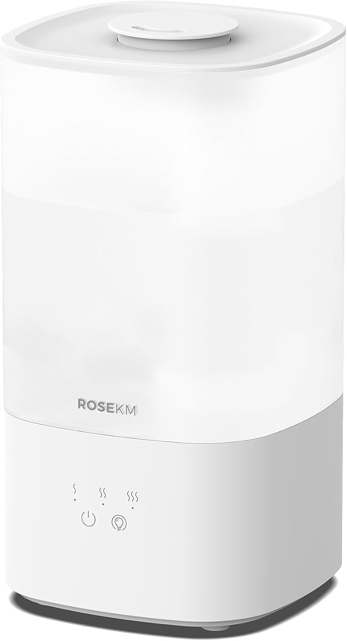 Humidifiers for Bedroom, Top Fill 2.5L Cool Mist Humidifiers for Large Room, Easy to Fill & Clean, 30H Runtime, 28dB Quiet Air Humidifier for Plants, Baby Nursery, Indoor with Night Light-BubblyBeeBaby