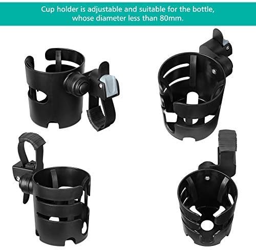 Accmor Stroller Cup Holder with Adjustable Strap, 360 Degree Rotatable Universal Cup Holder for Uppababy, Nuna, Doona Stroller, Drinks Holder for Wheelchair, Walker, Rollator-BubblyBeeBaby