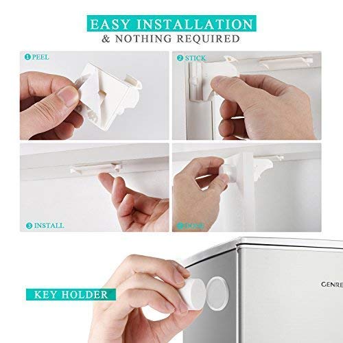 16 Pack Child Safety Magnetic Cabinet Locks - Vmaisi Children Proof Cupboard Baby Locks Latches - Adhesive for Cabinets & Drawers and Screws Fixed for Protection-BubblyBeeBaby