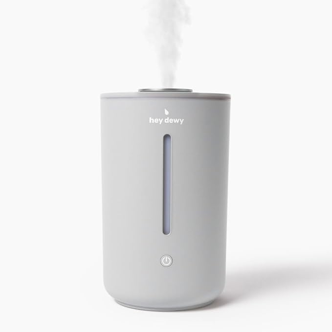 Hey Dewy Wellness Humidifier - for home, office, bathroom spa, or bedroom, with cool utrasonic mist hydration (Slate)-BubblyBeeBaby
