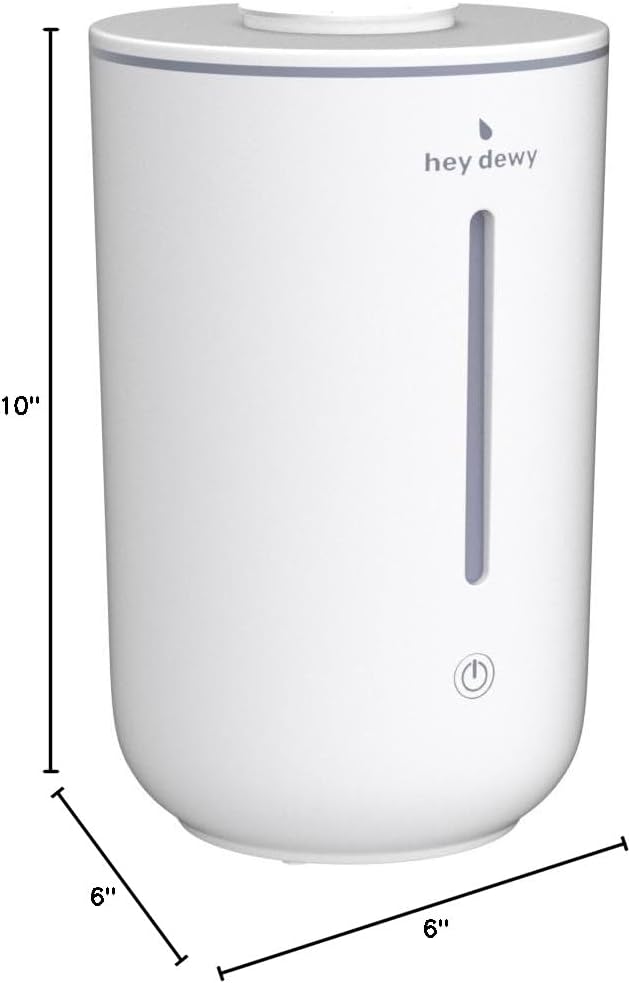 Hey Dewy Wellness Humidifier - for home, office, bathroom spa, or bedroom, with cool utrasonic mist hydration (Pearl)-BubblyBeeBaby