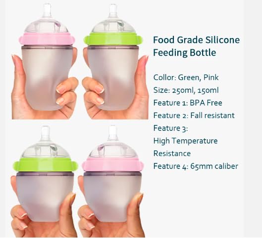 Baby Bottles (2 Pack) 8oz Nurture Nest Anti Colic Bottles with Easy to Hold Handles and Soothing Green Trim-BubblyBeeBaby