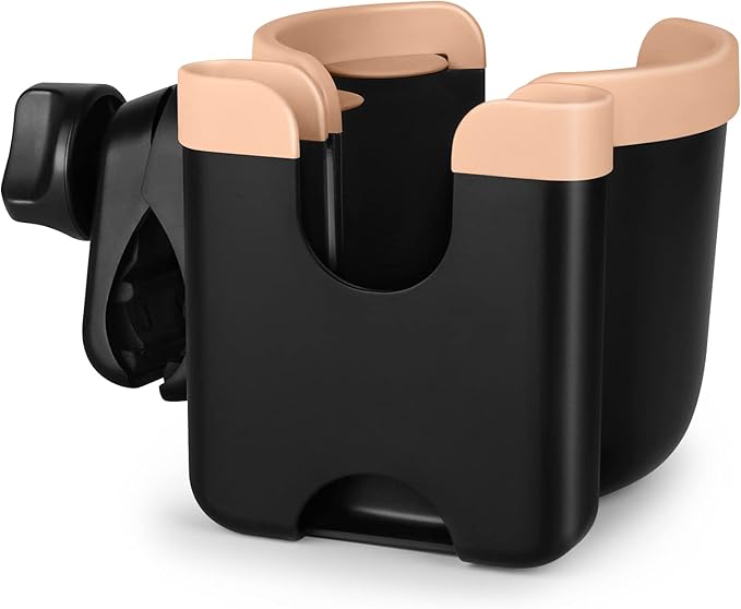 Accmor Stroller Cup Holder with Phone Holder, Bike Cup Holder, Universal Cup Holder for Uppababy Nuna Doona Strollers, 2-in-1 Cup Phone Holder for Stroller, Bike, Wheelchair, Walker, Scooter-BubblyBeeBaby