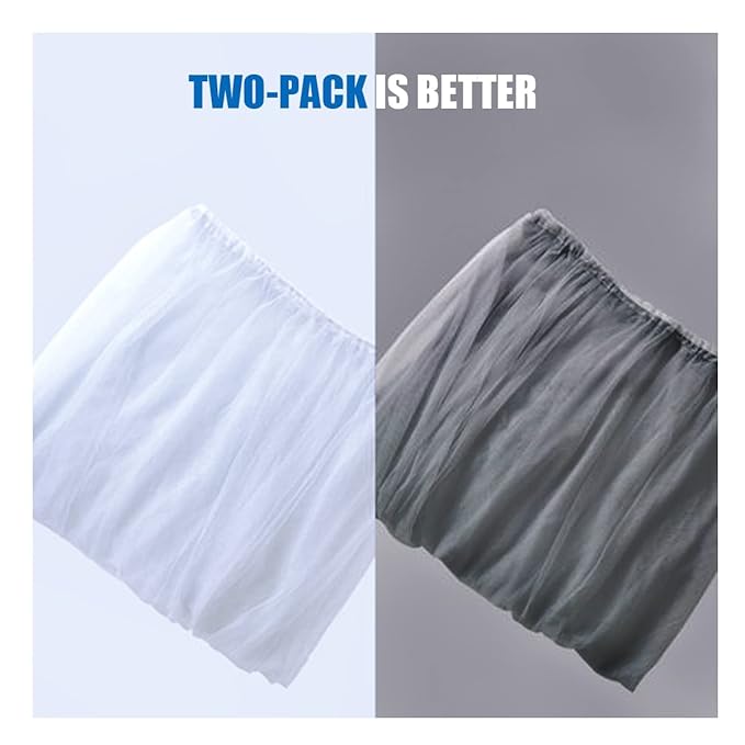 Mosquito Net for Stroller - Protective 2Packs Perfect Bug Net for Strollers, Bassinets, Cradles, Playards,Pack N Plays and Portable Mini Crib (White+Grey)-BubblyBeeBaby