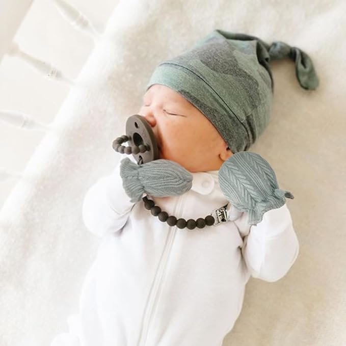 BQUBO Newborn Infant Toddler Mittens No Scratch Cotton Elastic Wrist Gloves Hypoallergenic for 0-6 Months Baby Boys Girls-BubblyBeeBaby