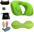 Inflatable Travel Pillows for Airplanes - Neck Pillow Inflatable - Press Pump- Blow up Airplane Pillow -Milk Silk TPU