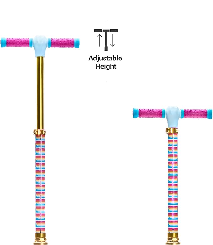 Jetson Character Kids Kick Scooter, LED Lights on Stem & Light-Up Wheels, Lightweight Frame, Height-Adjustable Handlebar, Lean-to-Steer System, Easy-Fold Mechanism-BubblyBeeBaby