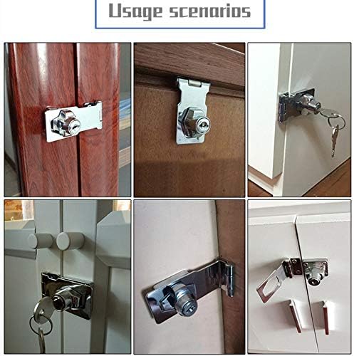 2 Packs Keyed Hasp Locks Twist Knob Keyed Locking Hasp for Small Doors, Cabinets and More,Stainless Steel Steel, Chrome Plated Hasp Lock Catch Latch Safety Lock (3Inch with Lock)-BubblyBeeBaby