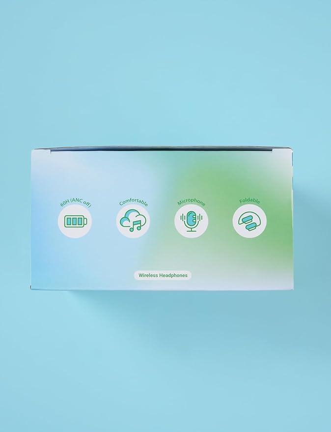 iClever BTH20 Active Noise Cancelling Headphones for Kids, 60H Play Time,Type C Fast Charging, Safe Volume 80dBA, Bluetooth5.4, Award-Winning Kids Headphones Wireless for iPad Tablet Airplane, Blue-BubblyBeeBaby