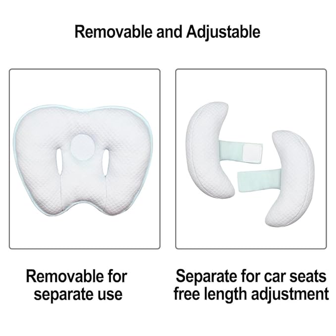 Baby 2 in 1 Travel Cushion, Banana Shape Baby Neck Head Support Travel Pillow Stroller Insert Cushion for Kids, Toddler, Blue-BubblyBeeBaby