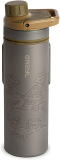 GRAYL UltraPress Titanium 16.9 oz Water Purifier & Filter Bottle for Hiking, Backpacking, Survival, Bushcraft, Travel (Coyote Brown)