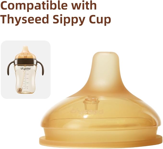 Thyseed Infant Spill Proof Weighted Straw Sippy Cups with Handles and Lids Breastfed Baby First Soft Spout Top Training Water Cup Toddler Boy Girl No Leak Transitioning Bedtime Milk Bottles 6 Months+-BubblyBeeBaby