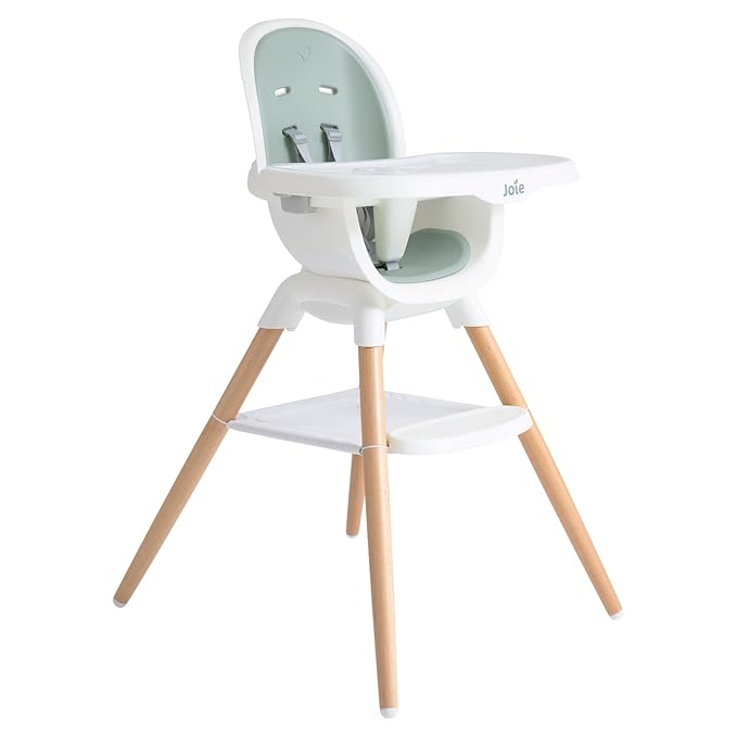 Joie Chai Multi-Mode Highchair - European Beech Wood, Convertible, 9+ Modes, Birth up to 60 lb. (Mist)-BubblyBeeBaby