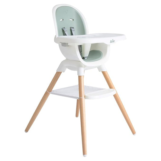 Joie Chai Multi-Mode Highchair - European Beech Wood, Convertible, 9+ Modes, Birth up to 60 lb. (Mist)-BubblyBeeBaby