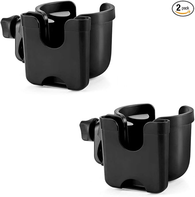 Accmor Stroller Cup Holder with Phone Holder, Bike Cup Holder, Universal Cup Holder for Uppababy Nuna Doona Strollers, 2-in-1 Cup Phone Holder for Stroller, Bike, Wheelchair, Walker, Scooter-BubblyBeeBaby