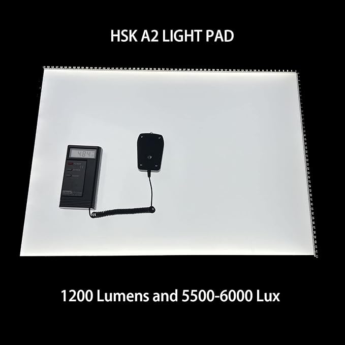 HSK A2 Artist tracing Light Box Copy Table 12V2A Adapter Dimmerable 5000 Lux Lock/Unlock Button Artcraft Light Pad for Tatto Drawing, Sketching, Animation,Diamond Painting-BubblyBeeBaby