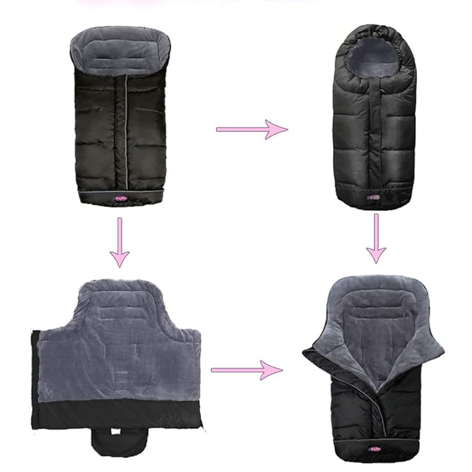 Cozy Toe Stroller Bunting Bag,Soft Coral Fleece Lining,Weather Proof Universal Footmuff Adaptable for Strollers Joggers Pushchair-BubblyBeeBaby