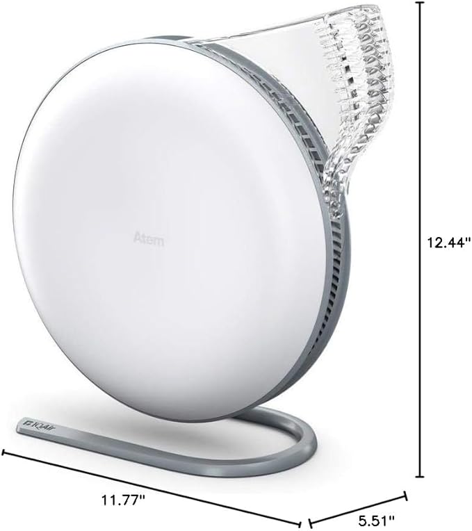 IQAir Atem Desk Air Purifier for Home, Office, Desktop, Small Room up to 150 sq ft, HyperHEPA Filter for Bacteria, Viruses, Allergens, Pets, Asthma, Pollen, Dust, Swiss Design, Made in Germany, White-BubblyBeeBaby