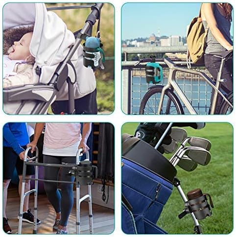Accmor Stroller Cup Holder with Adjustable Strap, 360 Degree Rotatable Universal Cup Holder for Uppababy, Nuna, Doona Stroller, Drinks Holder for Wheelchair, Walker, Rollator-BubblyBeeBaby