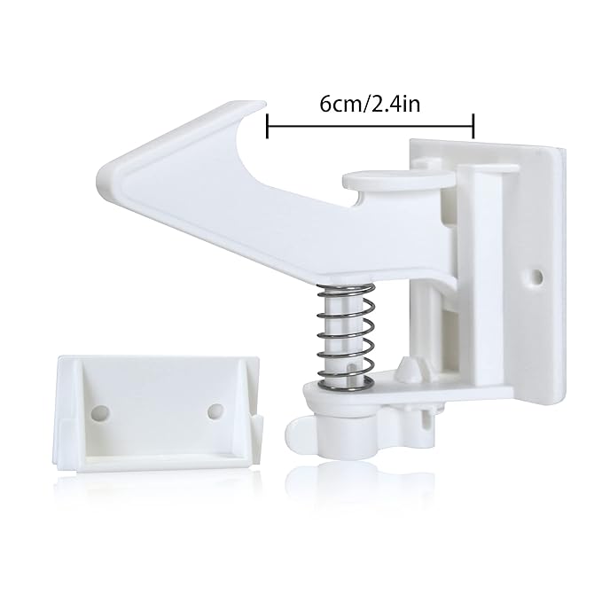 10 Pack 3.5 Inches Longer Cabinet Locks for Babies Child Safety Latches - Vmaisi Baby Proofing Cabinets Drawer Lock with Adhesive Easy Installation-BubblyBeeBaby