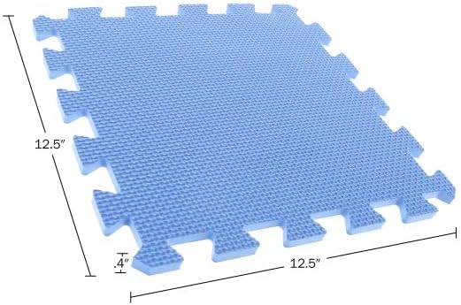 Interlocking Floor Mats - 8-Piece Nontoxic Exercise Mat or Play Mat for Toddlers, Babies or Kids - Foam Padding for Home Gym by Stalwart (Multicolor)-BubblyBeeBaby