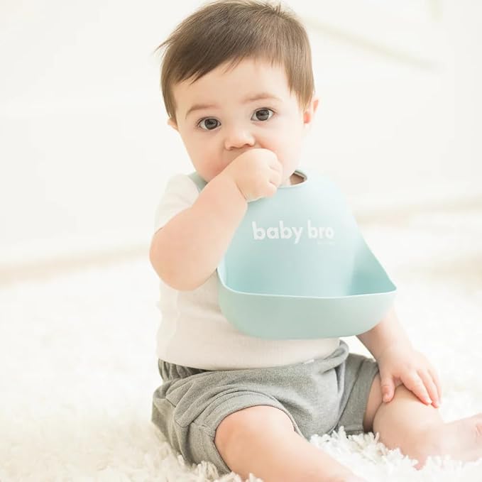 Baby Bib for Eating by Bella Tunno, Waterproof Silicone Bib with Large Food Catcher, Adjustable Fit for Babies 4-12 months & Toddlers 1-3 Years, Boys & Girls, Baby Bro-BubblyBeeBaby