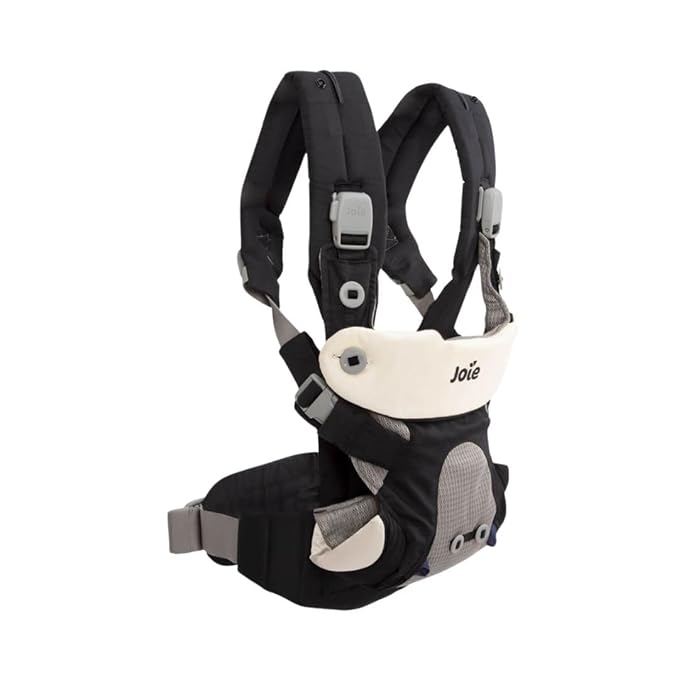 Joie Savvy Baby Carrier – Ergonomic, Adjustable Baby Carrier with 4 Carry Positions, Padded Shoulder Straps and Lumbar Support (Blackpepper)-BubblyBeeBaby