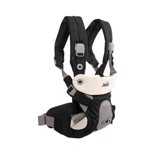 Joie Savvy Baby Carrier – Ergonomic, Adjustable Baby Carrier with 4 Carry Positions, Padded Shoulder Straps and Lumbar Support (Blackpepper)-BubblyBeeBaby
