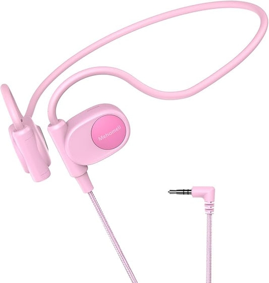 Kid Headphones for School, Air Conduction Open Ear Headphones, 3.5mm Jack Wired Cord, Ultra-Comfort, Ergonomic and Lightweight Design Perfect for School and Outdoor Activities-Pink-BubblyBeeBaby