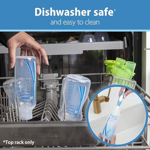 Dr. Brown's Natural Flow Anti-Colic Options+ Narrow Baby Bottle, 4 oz/120 mL, with Level 1 Slow Flow Nipple, 0m+, 4 Bottles-BubblyBeeBaby