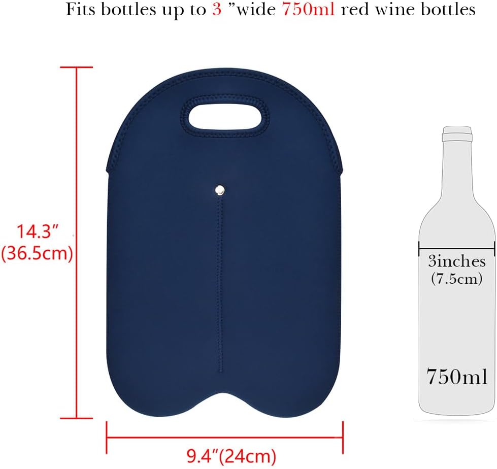 Linkidea Wine Travel Carrier & Cooler Bag, Wine Carrying Tote Picnic Cooler