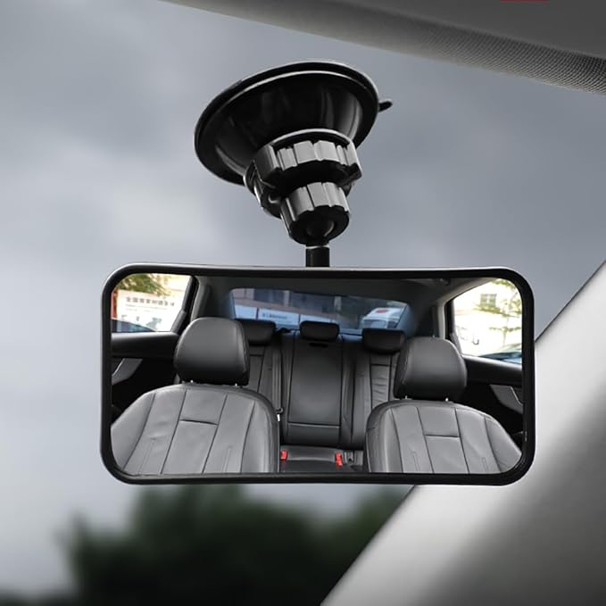 Suction Cup Baby Mirror For Car,360° Adjustable Car Seat Mirror Rear Facing Infant, See All Passengers in the Backseat, Rear View Mirror Accessories-BubblyBeeBaby