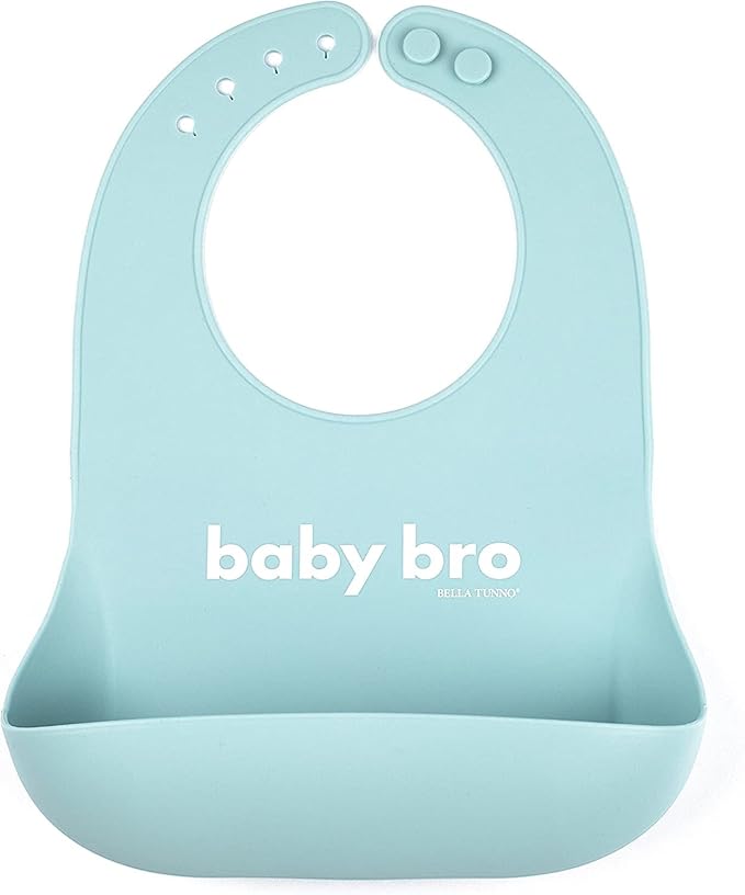 Baby Bib for Eating by Bella Tunno, Waterproof Silicone Bib with Large Food Catcher, Adjustable Fit for Babies 4-12 months & Toddlers 1-3 Years, Boys & Girls, Baby Bro-BubblyBeeBaby