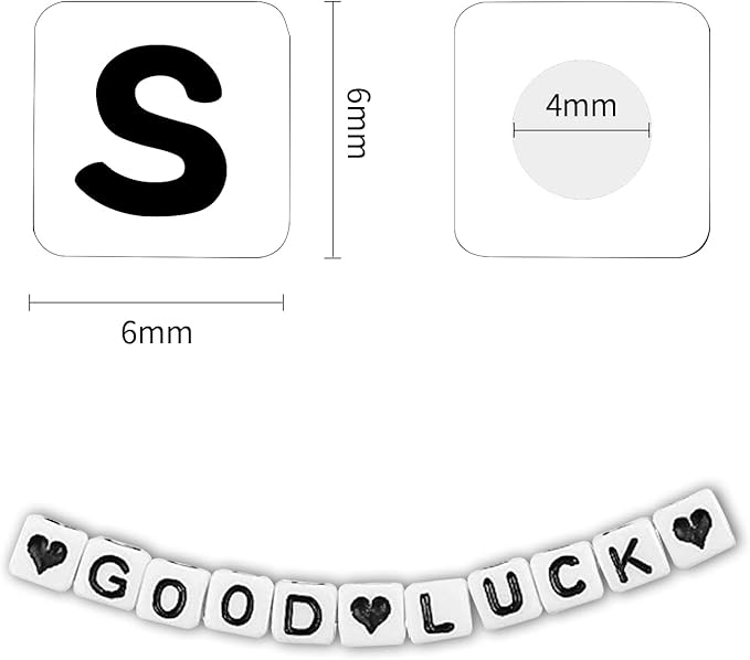 1400pcs Letter Beads, 6x6 mm Acrylic Alphabet Beads, Beads for Jewelry and Bracelet Making, in 28 Grid Box (White and Black)-BubblyBeeBaby