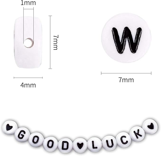 1400pcs Letter Beads, 4x7 mm Acrylic Alphabet Beads, Beads for Jewelry and Bracelet Making, in 28 Grid Box (White and Black)-BubblyBeeBaby
