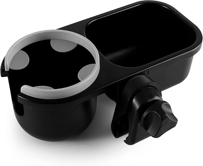Accmor Stroller Cup Holder with Tray, Universal Cup Holder, Bike Bottle Holder, 360° Rotatable Large Caliber Drinks Holder for Stroller, Bike, Wheelchair, Walker-BubblyBeeBaby