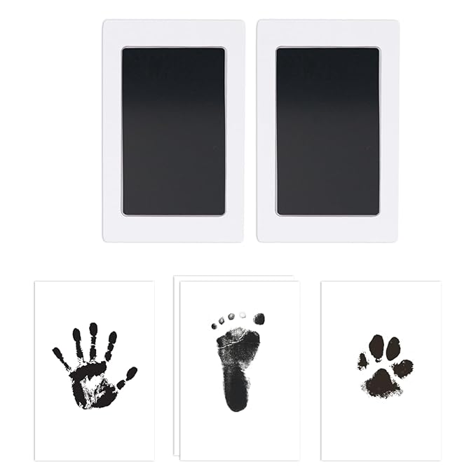 1-Pack Clean Touch Ink Pad for Baby Handprints and Footprints, Baby Footprint Kits,Inkless Hand and Footprint Kit,No Mess Ink Pad for Baby Hand and Footprints,Baby Shower Gifts for New Moms-BubblyBeeBaby