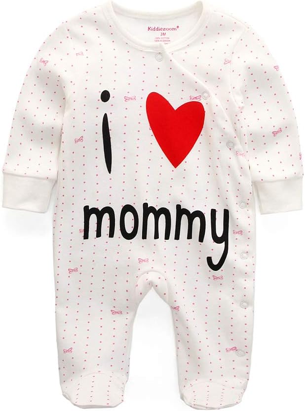 Kiddiezoom Baby and Toddler Boys'Snug Fit Footed One-Piece Romper Jumpsuit Cotton Cotton Footed Outfit-BubblyBeeBaby