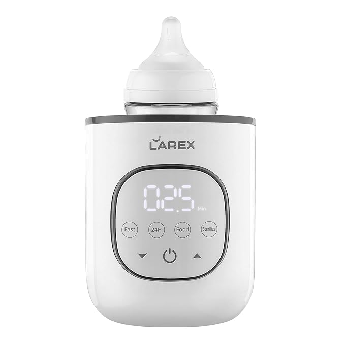 LAREX Bottle Warmer, Fast Baby Bottle Warmer for Breastmilk and Formula, with Timer and Accurate Temp Control, 8 in 1 Baby Milk Warmer BPA Free with Digital Display, Bottle Warmers for All Bottles-BubblyBeeBaby