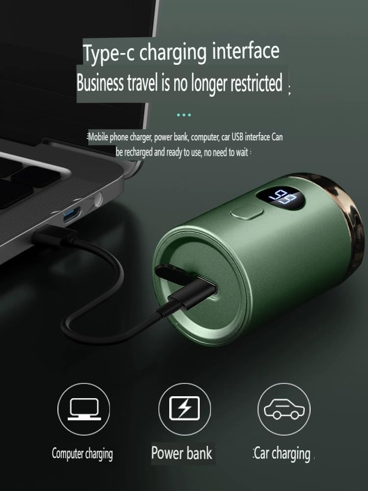 Electric Mini Razor Pockets Shaver for Men,Floating Big Shave Head Quick Shave, Waterproof IPX7 Mini Portable Shaver,USB C Charge LED Power Display Mini Trimmer, Great for Travel,Car,Home Use (Gray)