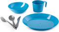 GSI Outdoors Cascadian 1 Person Table Set I 6-Piece Camping, Backpacking Mess Kit, Plastic BPA Free, Plate, Bowl, Mug, Cup & Cutlery Set