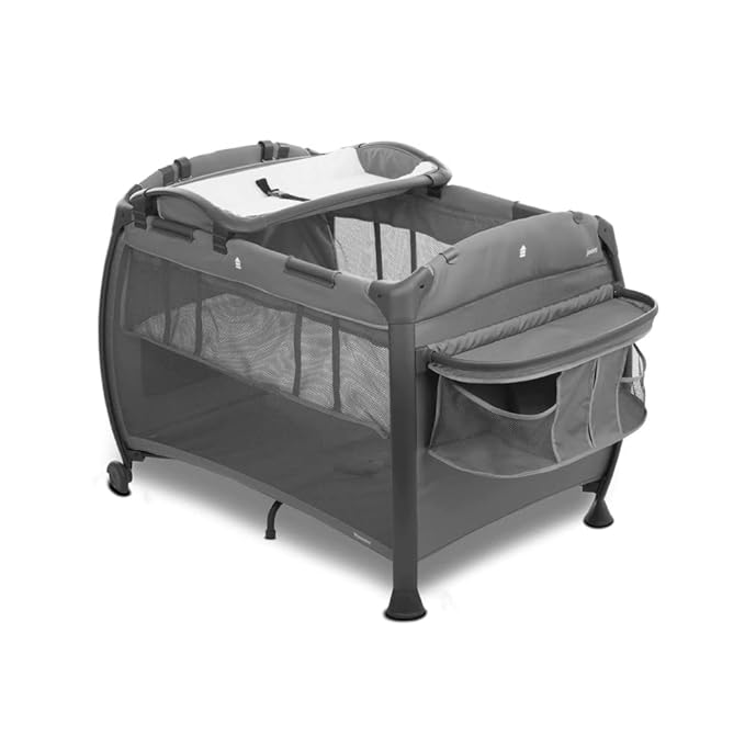 Joovy Room-Playard, Nursery Center, Bassinet, Changing-Table, Charcoal-BubblyBeeBaby