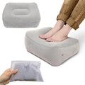 Inflatable Travel Foot Rest Pillow, Head Pad, Soft Flocking Pillow, Flights Relax Cushion Ottomans Leg Up with Air Pump for Office, Home Relax, Camping and Travel Use (Gray, 1 Pcs)
