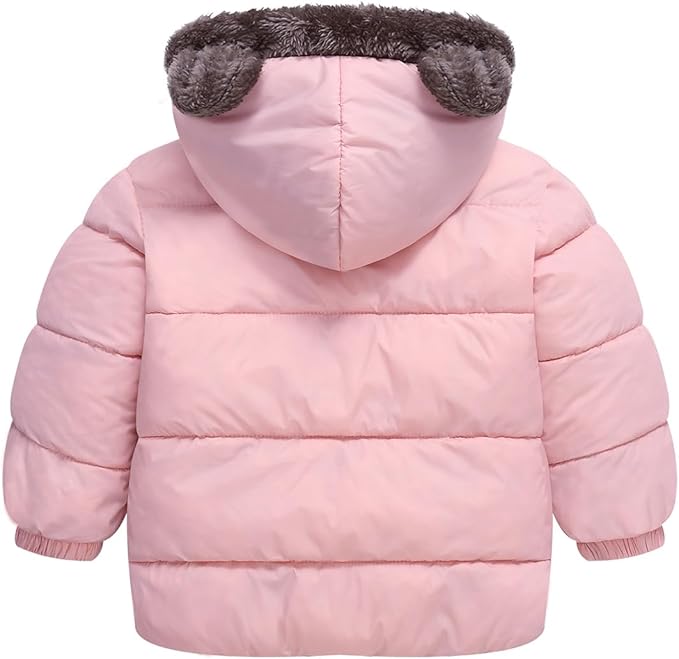 Infant Baby Winter Coat Bear Hooded Jacket Warm Fleece Snowsuit Windproof Outerwear for Toddler Boy Girl 9M-4T-BubblyBeeBaby