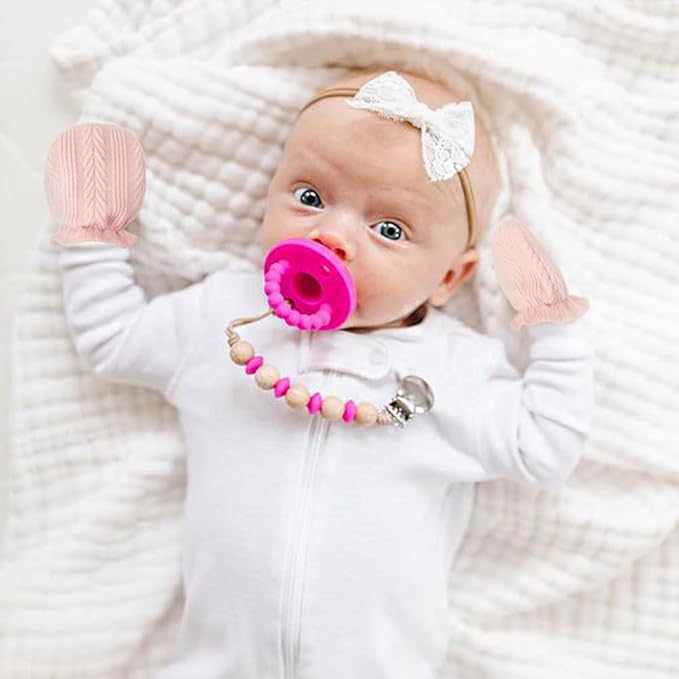 Newborn Baby Mittens No Scratch Cotton Elastic Wrist Gloves Infant Toddler Mittens for Baby Boy Girl 0-6 Months-BubblyBeeBaby